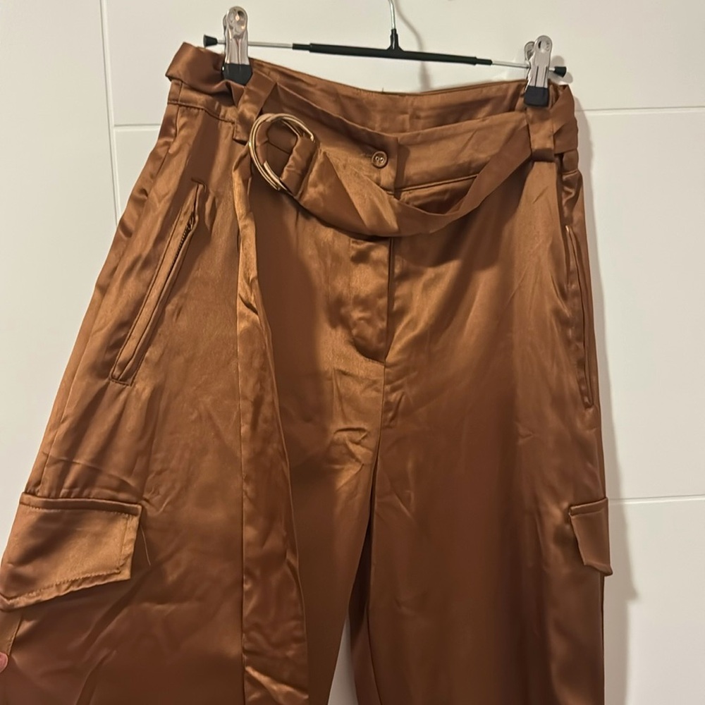 Rosevelvet Silk Cargo Pants (NWOT)